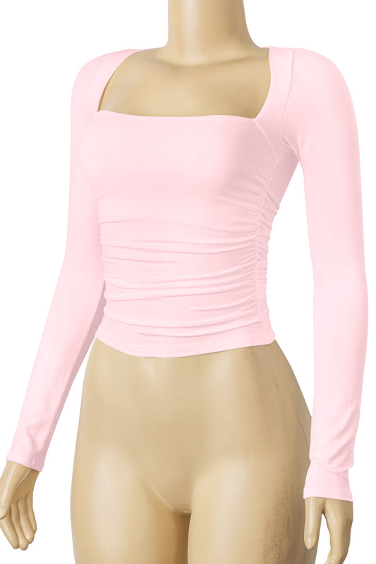 Butter Smooth - Square Ruched Long Sleeve