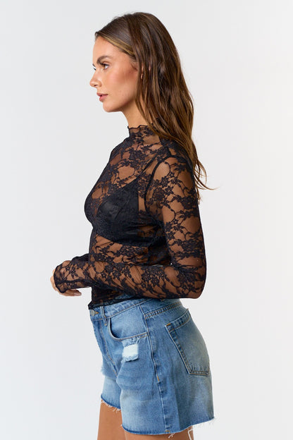 See Thru You Lace Top