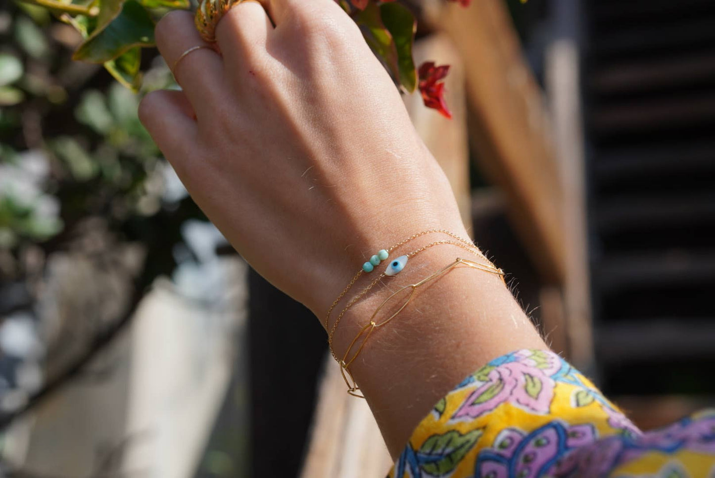 Turquoise Three Bead Bracelet