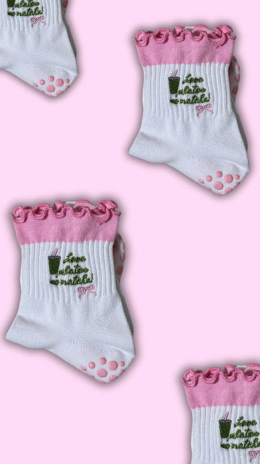 "Love Pilates So Matcha" Grip Socks