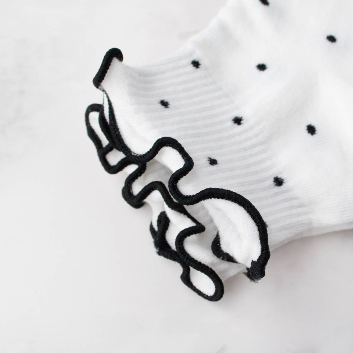 Polka Ruffle Ankle Socks