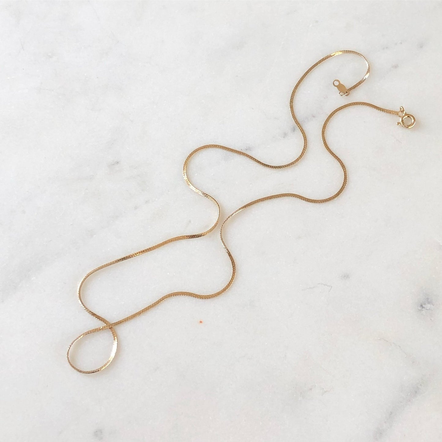Skinny  Herringbone Chain Necklace
