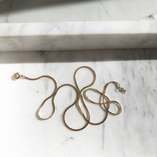 Skinny  Herringbone Chain Necklace