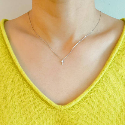 Dainty Cross Necklace | Sterling Silver