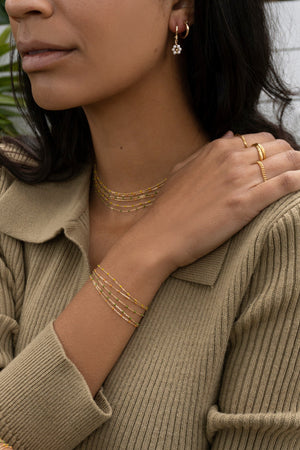 Dainty Gold + Enamel Bracelet